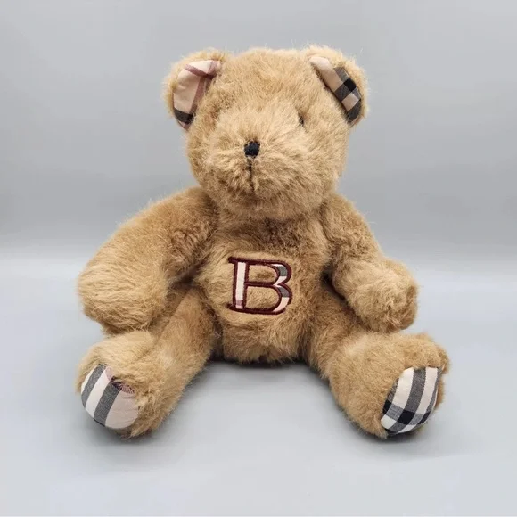 Authentic Burberry Teddy Bear Nova "B" Plush Beige 9" Stuffed Animal - Picture 1 of 13